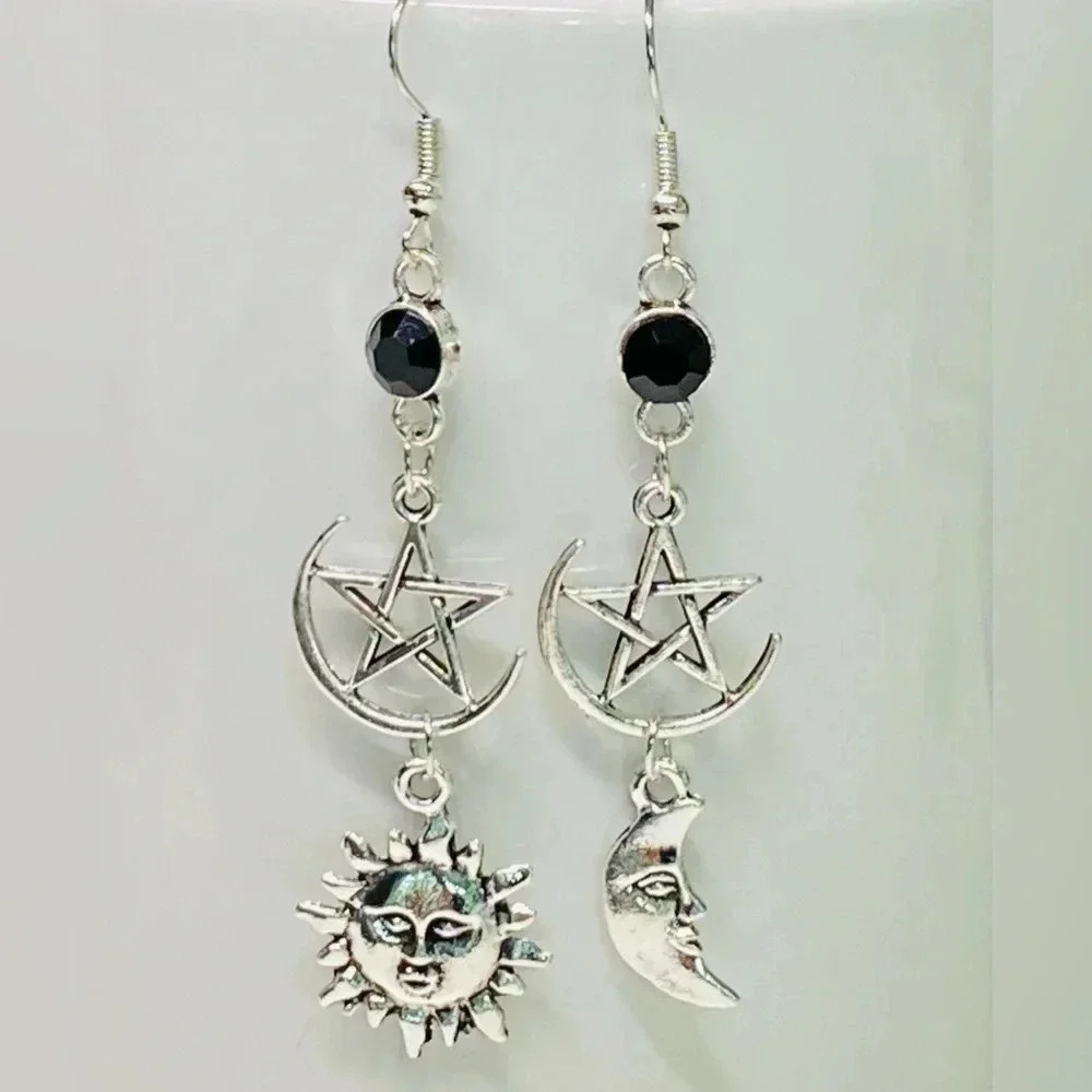 3 for $25/ Silver Sun and Moon Drop Earrings NWT